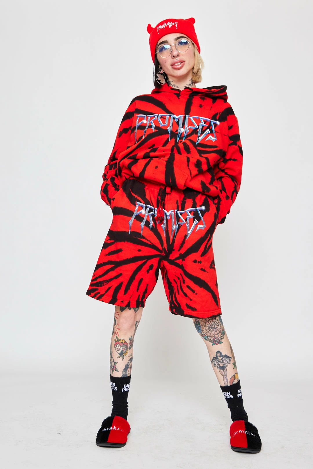 CASH Headbang Horn Hoodie Spiral Red/Black 7 CASH Headbang Horn Hoodie Spiral Red/Black