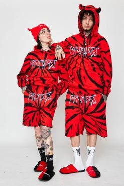 CASH Headbang Shorts Spiral Red/Black Tie Dye Hoodies