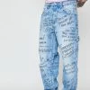 BROKEN PROMISES Bottoms Triple Text Denim