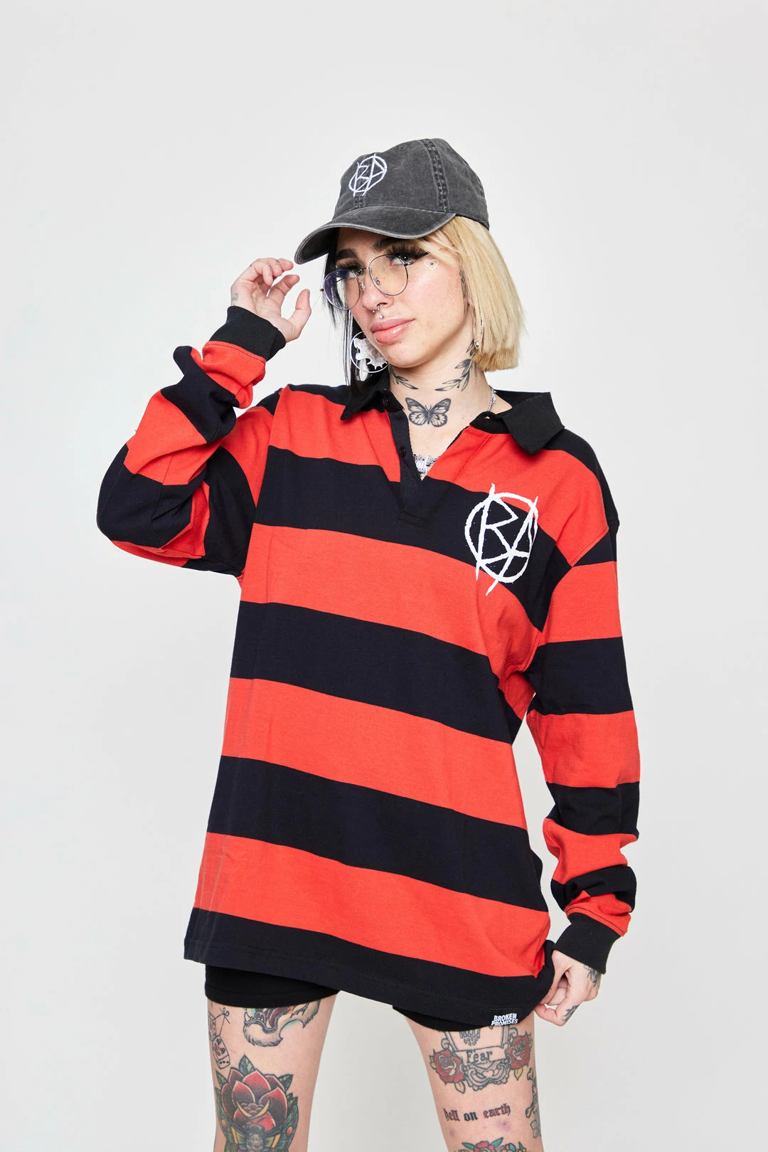 BROKEN PROMISES Shirts Riot Striped Polo L/S 4 BROKEN PROMISES Shirts Riot Striped Polo L/S