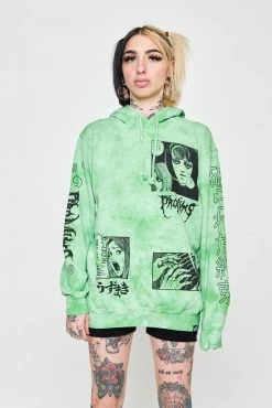 CASH Hoodies Junji Ito The Scar Hoodie Green