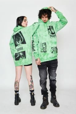 CASH Hoodies Junji Ito The Scar Hoodie Green