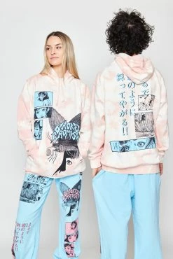 CASH Hoodies Junji Ito Butterflies Hoodie Pink