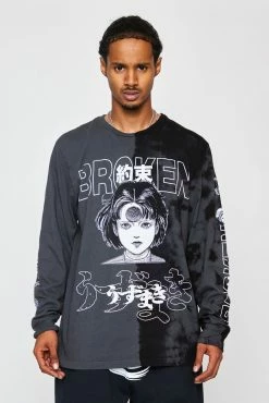 BROKEN PROMISES Junji Ito I Don't Care L/S Tee Blk