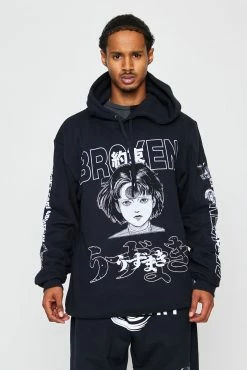 BROKEN PROMISES Junji Ito I Don't Care Black Hoodie