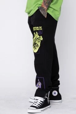 BROKEN PROMISES Bottoms Delirious Sweatpants Black