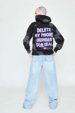 CASH Hoodies Delete My Number Spiral Dye Hoodie