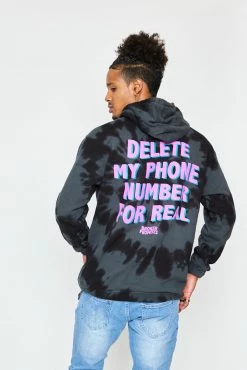 CASH Hoodies Delete My Number Spiral Dye Hoodie