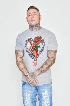 CASH Could Be Different Washed Tee Grey Lava Shirts