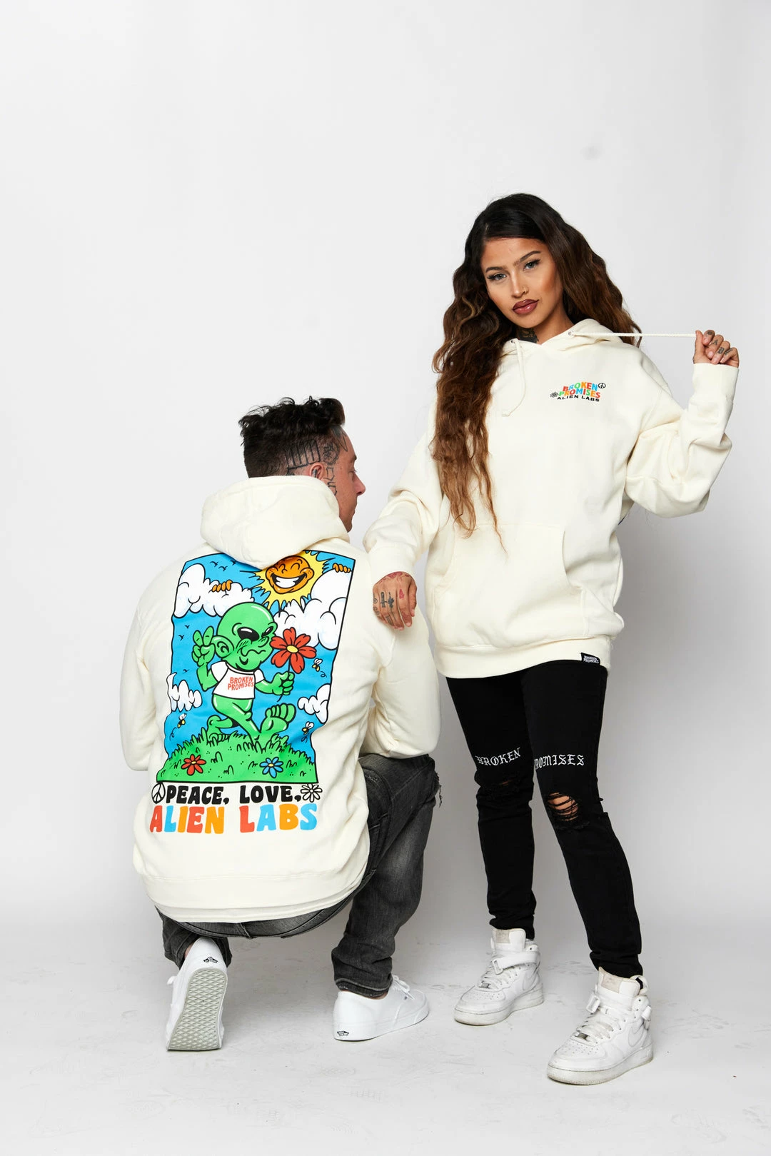 CASH Hoodies BP X Alienlabs Peace And Love Hoodie Natural 3 CASH Hoodies BP X Alienlabs Peace And Love Hoodie Natural