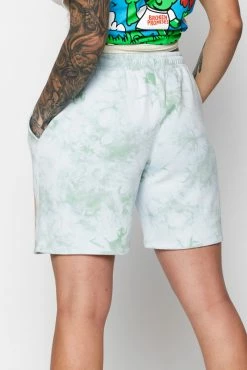 BROKEN PROMISES Bottoms Outsider Tie Dye Shorts Green