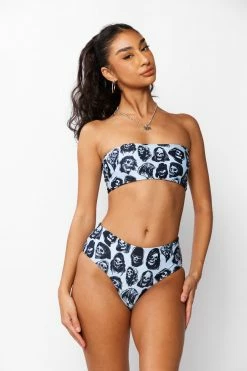 BROKEN PROMISES Reaper Guide Bandeau Bikini Top Blue Sets