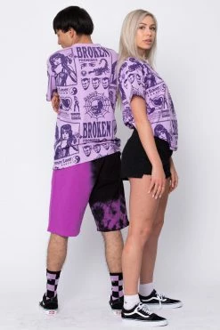BROKEN PROMISES Demon Lover AOP Tee Purple Shirts