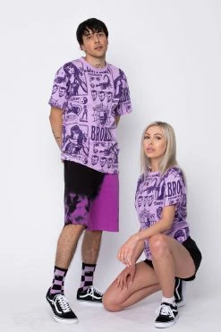 BROKEN PROMISES Demon Lover AOP Tee Purple Shirts