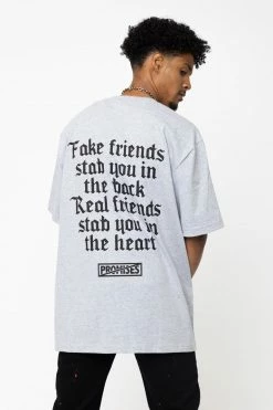 CASH We Ain't Homies Pocket Tee Heather Grey