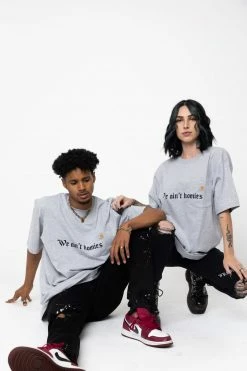 CASH We Ain't Homies Pocket Tee Heather Grey