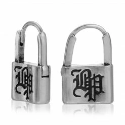 BROKEN PROMISES Jewelry Lock Huggies Earrings