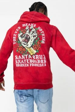 Broken Promises Sales 25 BROKEN PROMISES Hoodies BP X SC Screaming Venomous Tie Dye RED Hoodie