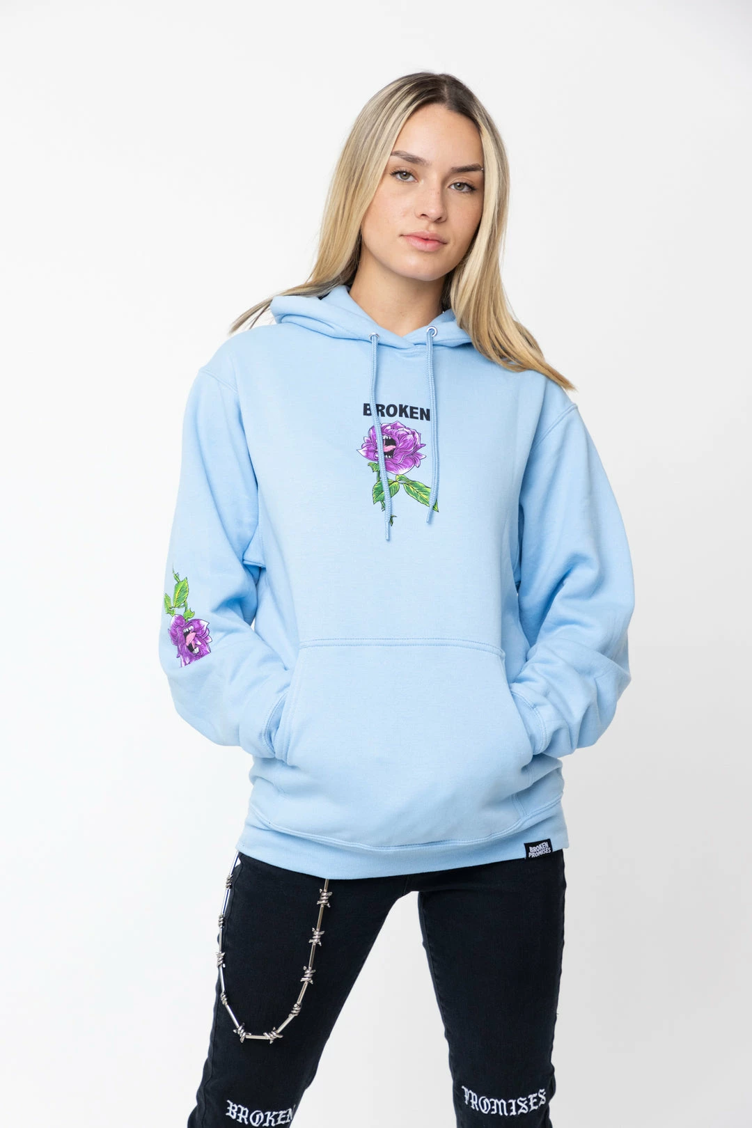 BROKEN PROMISES Hoodies BP X SC Screaming Thornless Hoodie Light Blue 5 BROKEN PROMISES Hoodies BP X SC Screaming Thornless Hoodie Light Blue