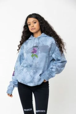 BROKEN PROMISES BP X SC Screaming Thornless Tie Dye Hoodie Slate Hoodies