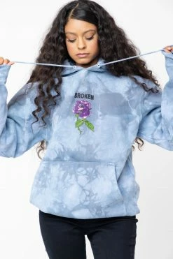 BROKEN PROMISES BP X SC Screaming Thornless Tie Dye Hoodie Slate Hoodies