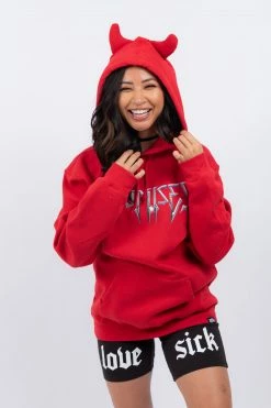 BROKEN PROMISES Headbang Horn Hoodie Red Horn Hoodies 25 BROKEN PROMISES Headbang Horn Hoodie Red Horn Hoodies