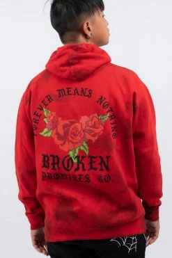 BROKEN PROMISES Hoodies Trio Red Tie Dye Hoodie 24 BROKEN PROMISES Hoodies Trio Red Tie Dye Hoodie