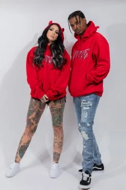 BROKEN PROMISES Headbang Horn Hoodie Red Horn Hoodies 32 BROKEN PROMISES Headbang Horn Hoodie Red Horn Hoodies