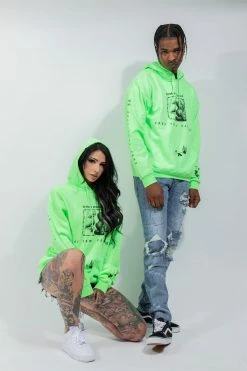 BROKEN PROMISES Easy Come Easy Go Hoodie Neon Grn