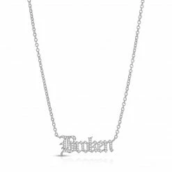 BROKEN PROMISES Broken Necklace Bling Silver Jewelry