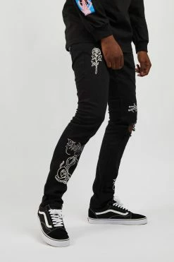 BROKEN PROMISES Bottoms Unfortunate Denim Jeans Black