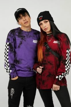 BROKEN PROMISES Shirts 2Tone Tie Dye L/S Purple Punch