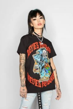 BROKEN PROMISES Never Forgive Tee Black