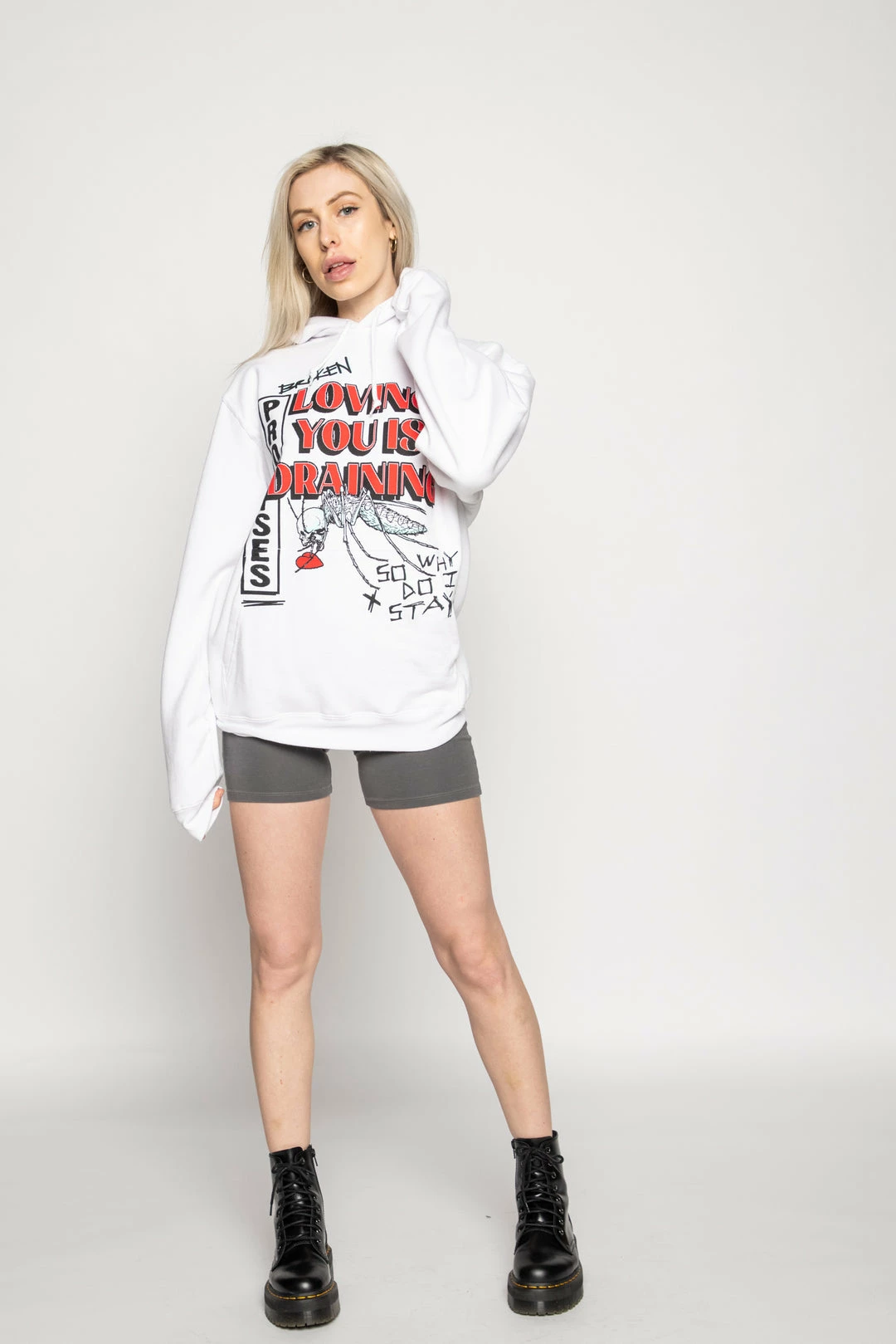 BROKEN PROMISES Hoodies Mosquito Hoodie White 4 BROKEN PROMISES Hoodies Mosquito Hoodie White