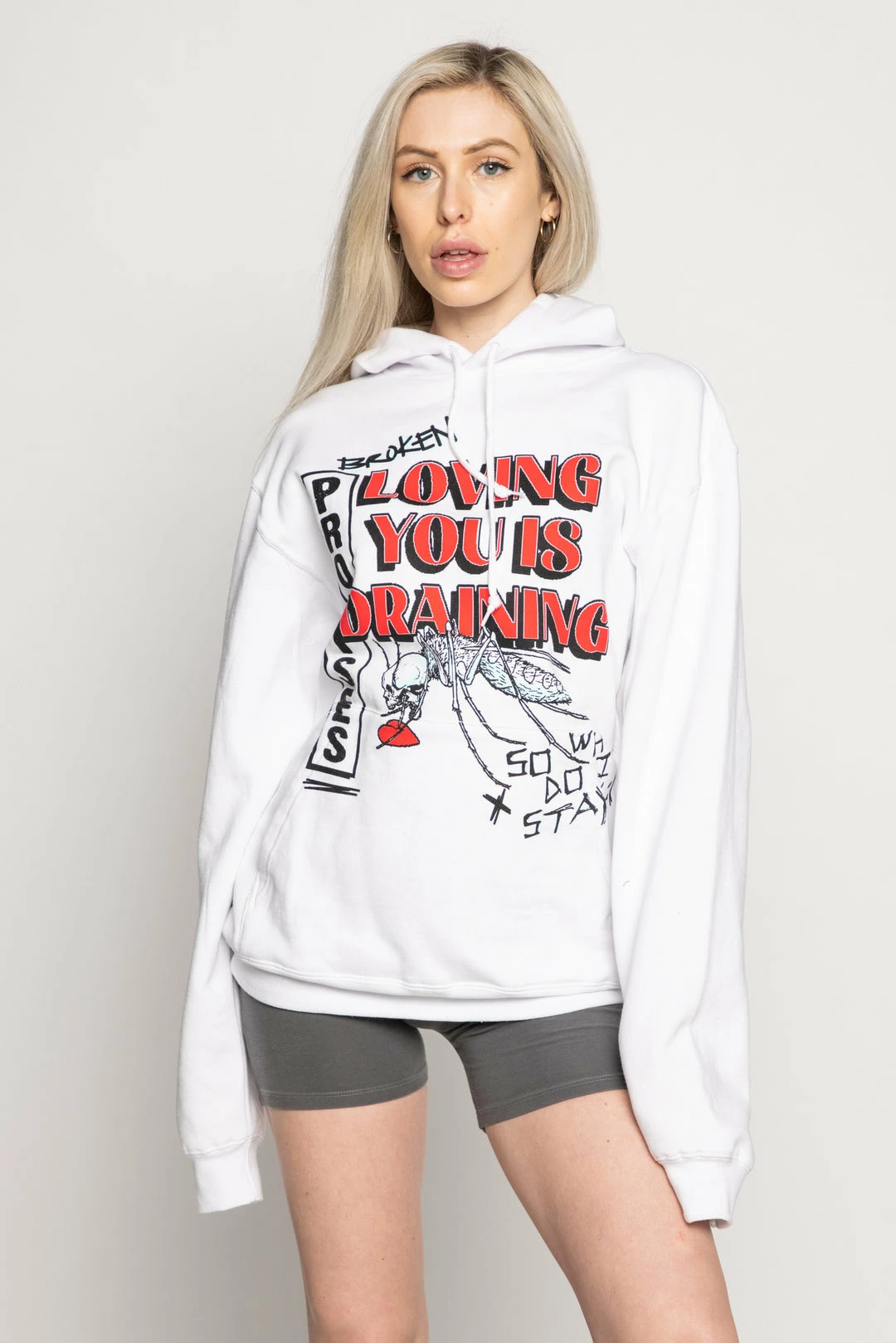 BROKEN PROMISES Hoodies Mosquito Hoodie White 8 BROKEN PROMISES Hoodies Mosquito Hoodie White