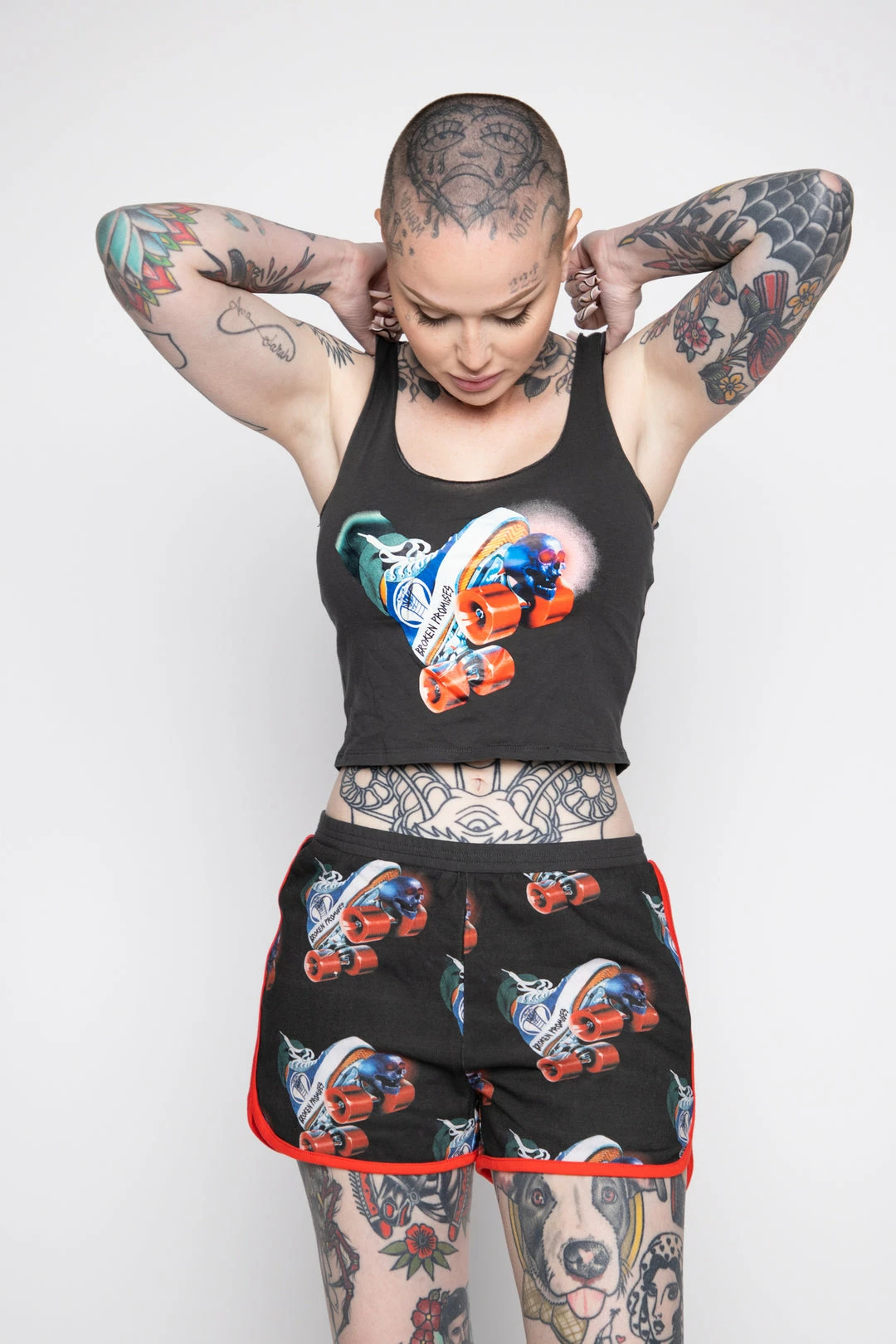 BROKEN PROMISES Womens Juke Jam Crop Tank Black 7 BROKEN PROMISES Womens Juke Jam Crop Tank Black