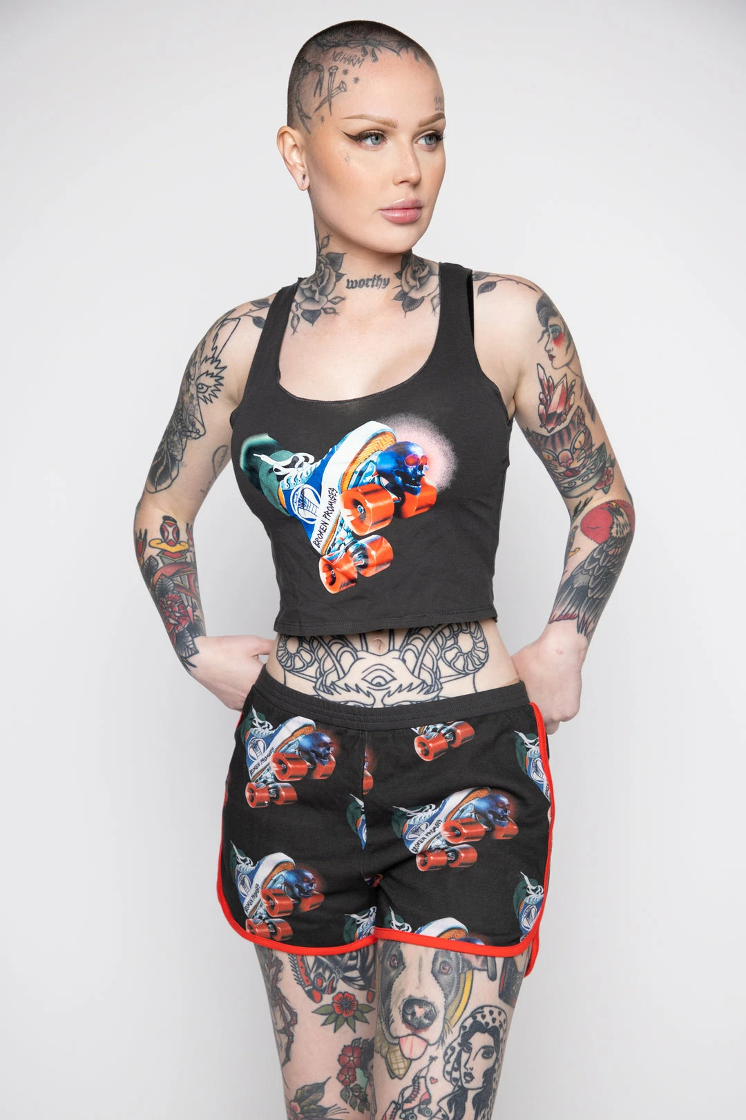 BROKEN PROMISES Womens Juke Jam Crop Tank Black 3 BROKEN PROMISES Womens Juke Jam Crop Tank Black