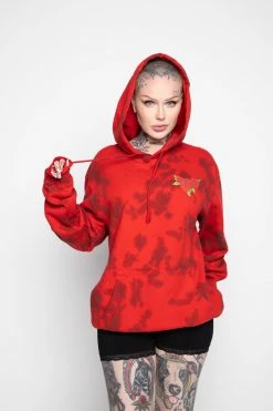 BROKEN PROMISES Hoodies Trio Red Tie Dye Hoodie 33 BROKEN PROMISES Hoodies Trio Red Tie Dye Hoodie