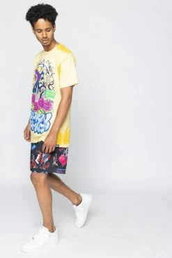 BROKEN PROMISES Concrete Jungle Tie Dye Tee Yellow Shirts