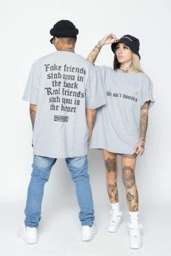Broken Promises Sales 29 CASH We Ain't Homies Pocket Tee Heather Grey