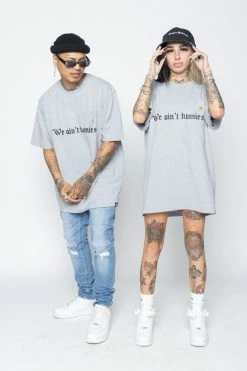 CASH We Ain't Homies Pocket Tee Heather Grey