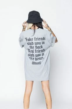 CASH We Ain't Homies Pocket Tee Heather Grey