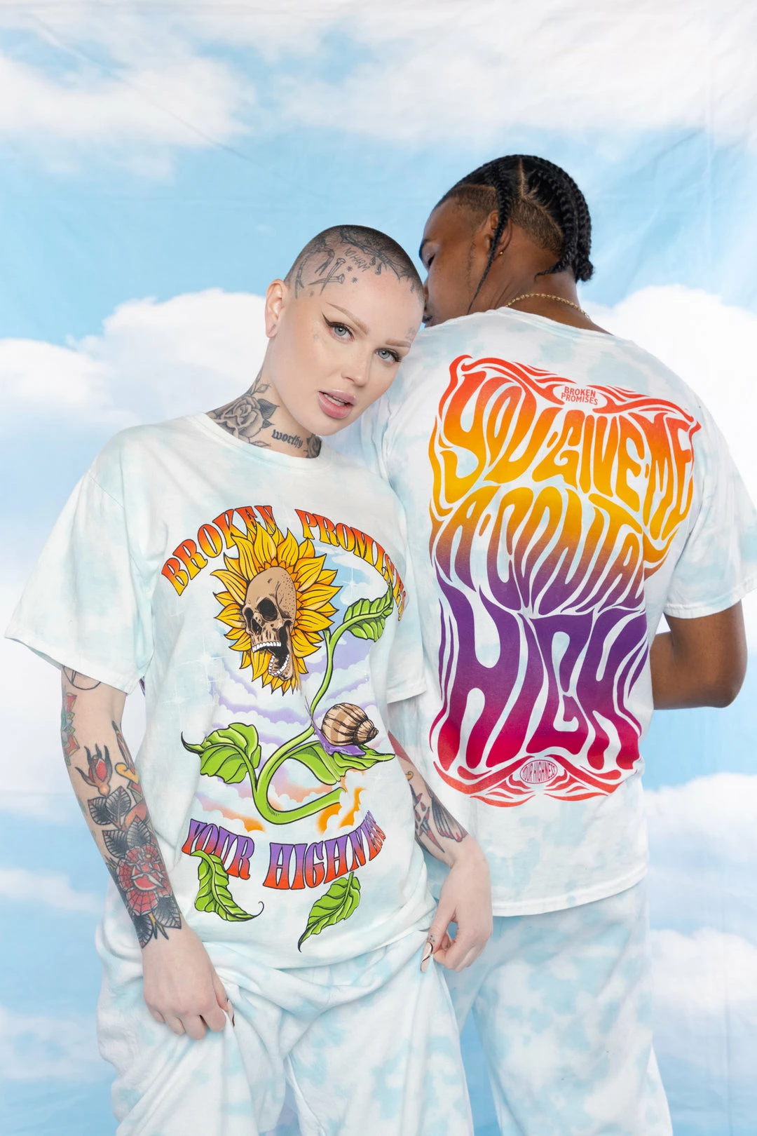 BROKEN PROMISES Contact High Tie Dye S/S Tee - BPxYH Shirts 5 BROKEN PROMISES Contact High Tie Dye S/S Tee - BPxYH Shirts