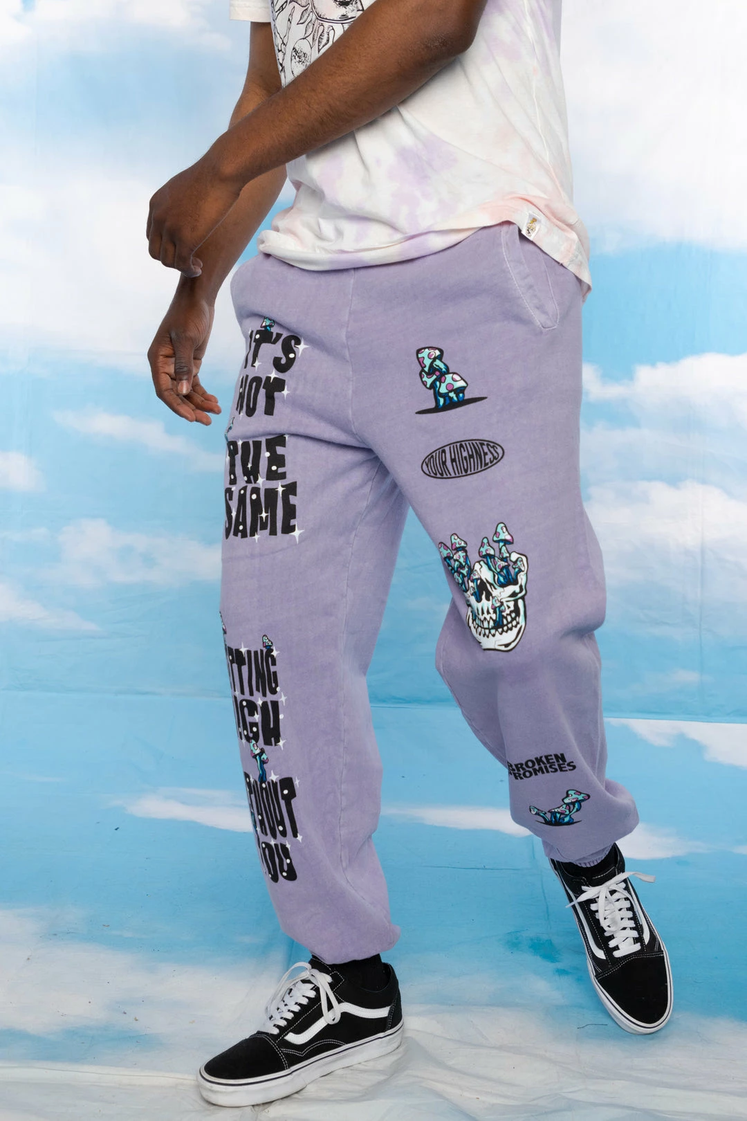 BROKEN PROMISES Bottoms Magical Mushrooms Sweatpants Purple - BPxYH 10 BROKEN PROMISES Bottoms Magical Mushrooms Sweatpants Purple - BPxYH