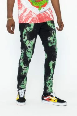 BROKEN PROMISES Catacombs Denim Blk/Green Bottoms