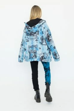 BROKEN PROMISES Womens' Slogan Split Dye Denim Blk/Blue Bottoms