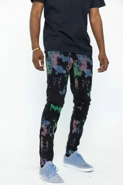 CASH Bottoms Graveyard Multi Tie-Dye Denim