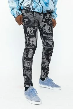 BROKEN PROMISES Tabloid Denim - Black