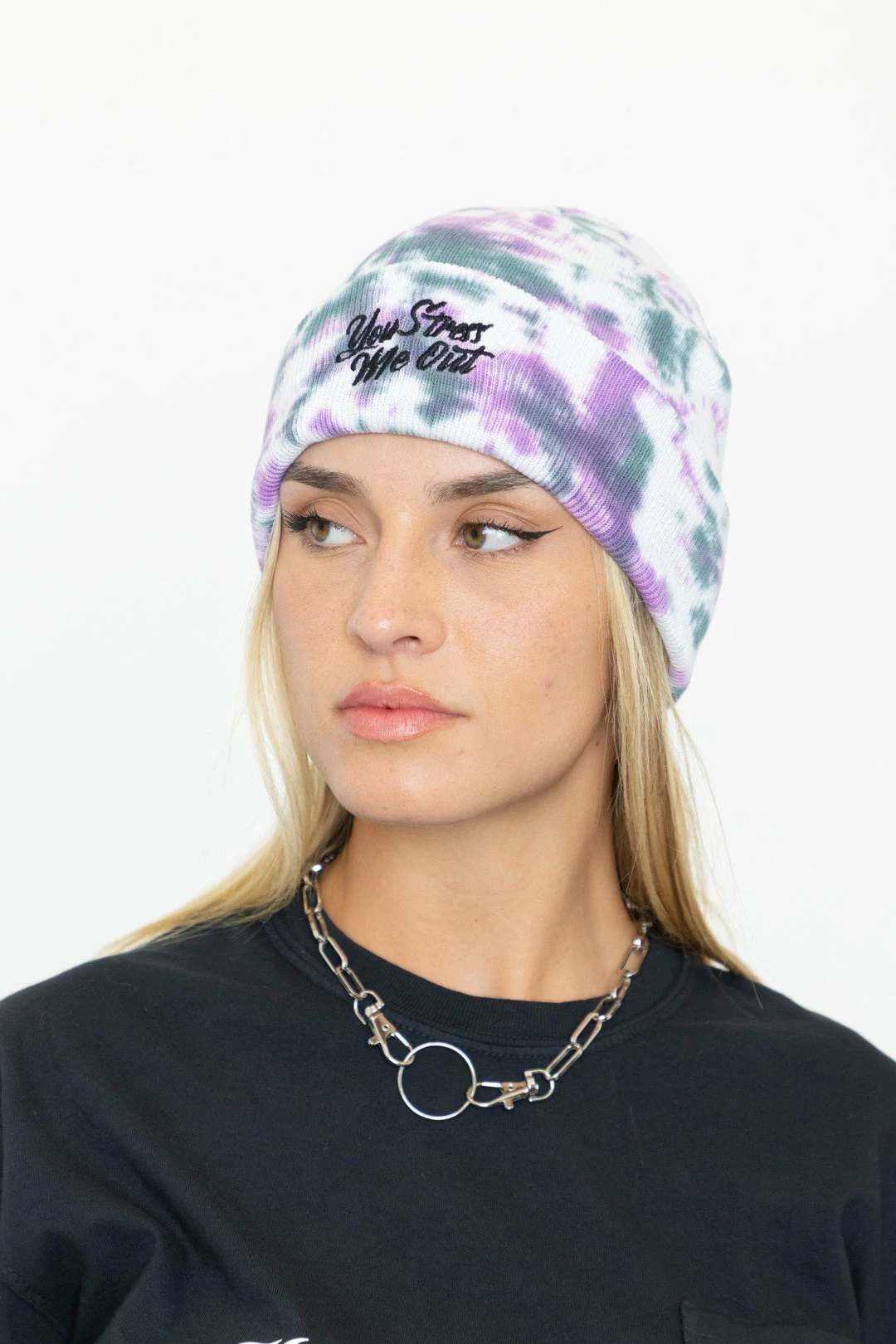 BROKEN PROMISES Stress Me Out Beanie Multi Dye Headwear 4 BROKEN PROMISES Stress Me Out Beanie Multi Dye Headwear