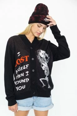 BROKEN PROMISES Lost Myself Cardigan Sweater Black